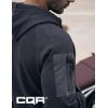 imageCQR Mens Winter Fleece Pullover Hoodies Thermal Long Sleeve Hooded Sweatshirt CottonBlend OutdoorTactical ShirtsFleece Ripstop Pannel Fullzip Charcoal