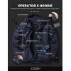 imageCQR Mens Winter Fleece Pullover Hoodies Thermal Long Sleeve Hooded Sweatshirt CottonBlend OutdoorTactical ShirtsFleece Ripstop Pannel Fullzip Navy