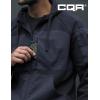 imageCQR Mens Winter Fleece Pullover Hoodies Thermal Long Sleeve Hooded Sweatshirt CottonBlend OutdoorTactical ShirtsFleece Ripstop Pannel Fullzip Navy