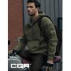 imageCQR Mens Winter Fleece Pullover Hoodies Thermal Long Sleeve Hooded Sweatshirt CottonBlend OutdoorTactical ShirtsFleece Ripstop Pannel Fullzip Olive