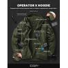 imageCQR Mens Winter Fleece Pullover Hoodies Thermal Long Sleeve Hooded Sweatshirt CottonBlend OutdoorTactical ShirtsFleece Ripstop Pannel Fullzip Olive