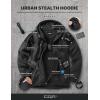 imageCQR Mens Winter Fleece Pullover Hoodies Thermal Long Sleeve Hooded Sweatshirt CottonBlend OutdoorTactical ShirtsFleece Tactical Fullzip Black