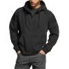 imageCQR Mens Winter Fleece Pullover Hoodies Thermal Long Sleeve Hooded Sweatshirt CottonBlend OutdoorTactical ShirtsFleece Tactical Fullzip Black