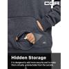 imageCQR Mens Winter Fleece Pullover Hoodies Thermal Long Sleeve Hooded Sweatshirt CottonBlend OutdoorTactical ShirtsFleece Tactical Hoodie Charcoal Heather