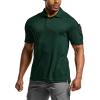 imageCQR Mens Polo Shirts Tactical Short Sleeve Golf Performance Shirts Lightweight Dry Fit UPF 50 PiqueFrost Pro Dark Green