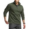 imageCQR Mens Thermal Fleece Quarter Zip Sweater Outdoor Lightweight Long Sleeve Pullover Casual Mock Neck Polo SweatersValley Olive