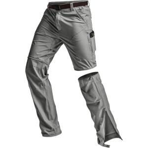 imageCQR Mens Convertible Cargo Tactical Pants Water Resistant Outdoor Hiking Pants Zip Off Lightweight Stretch Work PantsConvertible Cargo WBelt Sage