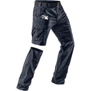 imageCQR Mens Convertible Cargo Tactical Pants Water Resistant Outdoor Hiking Pants Zip Off Lightweight Stretch Work PantsRunyon Cargo WBelt Navy