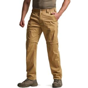 imageCQR Mens Convertible Cargo Tactical Pants Water Resistant Outdoor Hiking Pants Zip Off Lightweight Stretch Work PantsRunyon Cougar