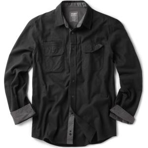 imageCQR Mens Flannel Button Down Shirts Soft Cotton Plaid Long Sleeve Tactical Work Shirt Warm Outdoor Essential with PocketStealth Black