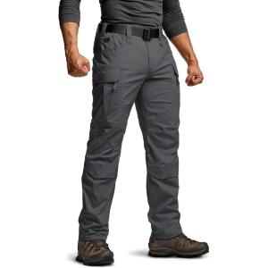 imageCQR Mens Flex Stretch Tactical Pants Water Resistant Ripstop Cargo Pants Lightweight EDC Outdoor Work Hiking PantsIntense Charcoal
