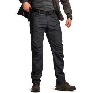 imageCQR Mens Flex Stretch Tactical Pants Water Resistant Ripstop Cargo Pants Lightweight EDC Outdoor Work Hiking PantsSneak Black
