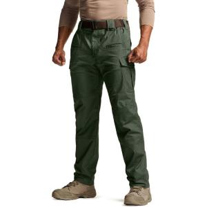 imageCQR Mens Flex Stretch Tactical Pants Water Resistant Ripstop Cargo Pants Lightweight EDC Outdoor Work Hiking PantsTacstretch Cargo Green Kelp