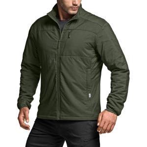 imageCQR Mens Lightweight Insulated Jacket Windproof Packable Water Resistant Warm Active Coat for Hiking Work Outdoor TacticalFrame Army Green