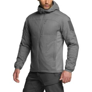 imageCQR Mens Lightweight Insulated Jacket Windproof Packable Water Resistant Warm Active Coat for Hiking Work Outdoor TacticalLightweight Charcoal