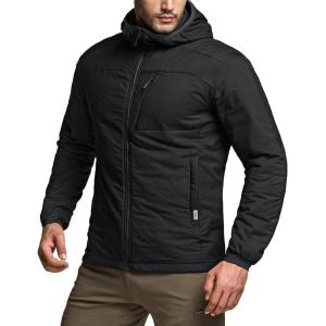 imageCQR Mens Lightweight Insulated Jacket Windproof Packable Water Resistant Warm Active Coat for Hiking Work Outdoor TacticalVeil Black