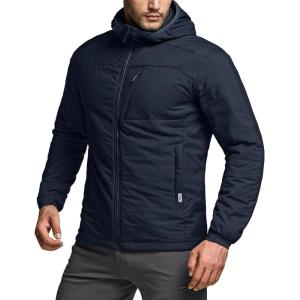 imageCQR Mens Lightweight Insulated Jacket Windproof Packable Water Resistant Warm Active Coat for Hiking Work Outdoor TacticalVeil Navy