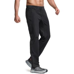 imageCQR Mens Lightweight Vent Hiking Pants WaterResistant ampamp Breathable Sports Outdoor Athletic Pants with Elastic WaistAscend Crux Black