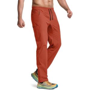 imageCQR Mens Lightweight Vent Hiking Pants WaterResistant ampamp Breathable Sports Outdoor Athletic Pants with Elastic WaistAscend Crux Burnt Orange