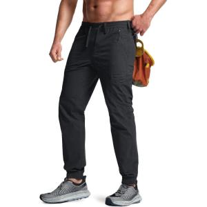 imageCQR Mens Lightweight Vent Hiking Pants WaterResistant ampamp Breathable Sports Outdoor Athletic Pants with Elastic WaistAscend Peak Black