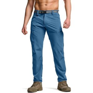 imageCQR Mens Quick Dry Tactical Pants Water Resistant Outdoor Pants Lightweight Stretch Cargo Work Hiking PantsRocky Cargo WBelt Glaucous