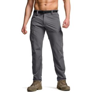 imageCQR Mens Quick Dry Tactical Pants Water Resistant Outdoor Pants Lightweight Stretch Cargo Work Hiking PantsRocky Cargo WBelt Jet Grey