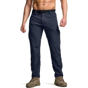 imageCQR Mens Quick Dry Tactical Pants Water Resistant Outdoor Pants Lightweight Stretch Cargo Work Hiking PantsRocky Cargo WBelt Police Navy