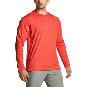 imageCQR Mens UPF50 Sun Protection Shirts Quick Dry Long Sleeve Rash Guard Athletic Running Workout Fishing Cooling ShirtsBasic Rescue Orange