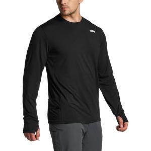 imageCQR Mens UPF50 Sun Protection Shirts Quick Dry Long Sleeve Rash Guard Athletic Running Workout Fishing Cooling ShirtsProtector Black
