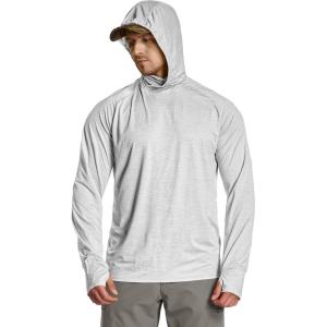 imageCQR Mens UPF50 Sun Protection Shirts Quick Dry Long Sleeve Rash Guard Athletic Running Workout Fishing Cooling ShirtsProtector Hoodie Light Grey