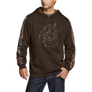 imageCQR Mens Winter Fleece Pullover Hoodies Thermal Long Sleeve Hooded Sweatshirt CottonBlend OutdoorTactical ShirtsFleece Camo Hoodie Brown