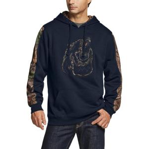 imageCQR Mens Winter Fleece Pullover Hoodies Thermal Long Sleeve Hooded Sweatshirt CottonBlend OutdoorTactical ShirtsFleece Camo Hoodie Navy