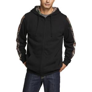 imageCQR Mens Winter Fleece Pullover Hoodies Thermal Long Sleeve Hooded Sweatshirt CottonBlend OutdoorTactical ShirtsFleece Fullzip Hoodie Black
