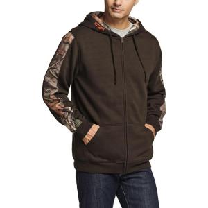 imageCQR Mens Winter Fleece Pullover Hoodies Thermal Long Sleeve Hooded Sweatshirt CottonBlend OutdoorTactical ShirtsFleece Fullzip Hoodie Brown