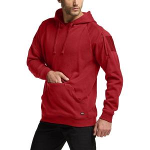imageCQR Mens Winter Fleece Pullover Hoodies Thermal Long Sleeve Hooded Sweatshirt CottonBlend OutdoorTactical ShirtsFleece Tactical Hoodie Red