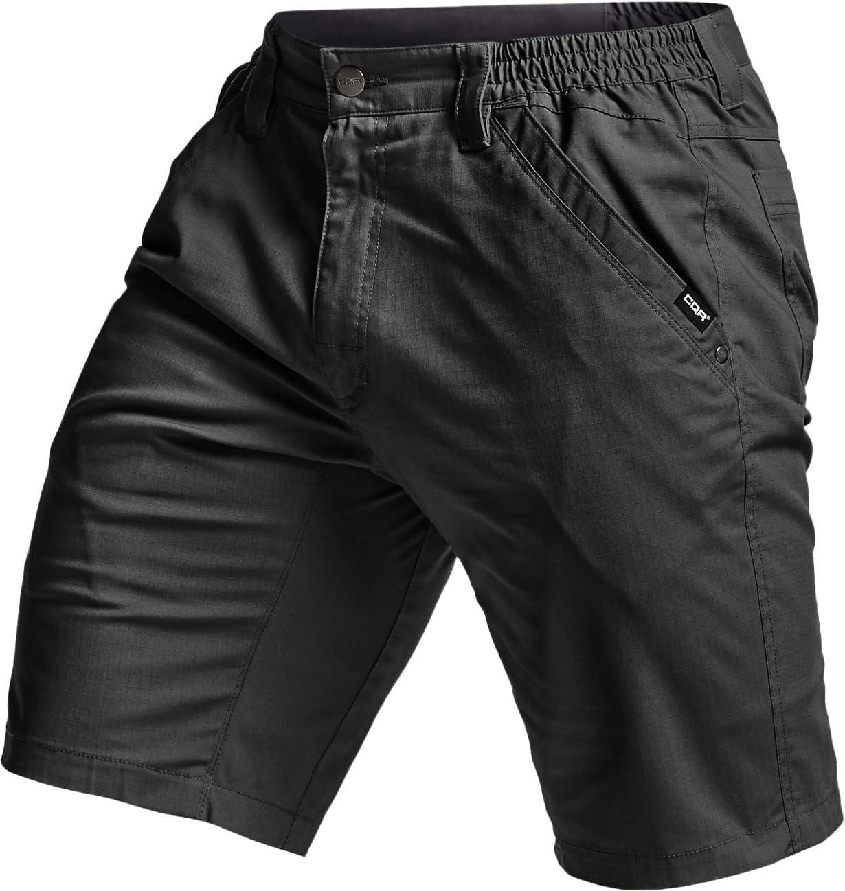 imageCQR Mens Flex Casual Cargo Shorts Lightweight Water Resistant Golf Shorts Stretch Tactical Work Shorts with MultiPocketNegotiator Black