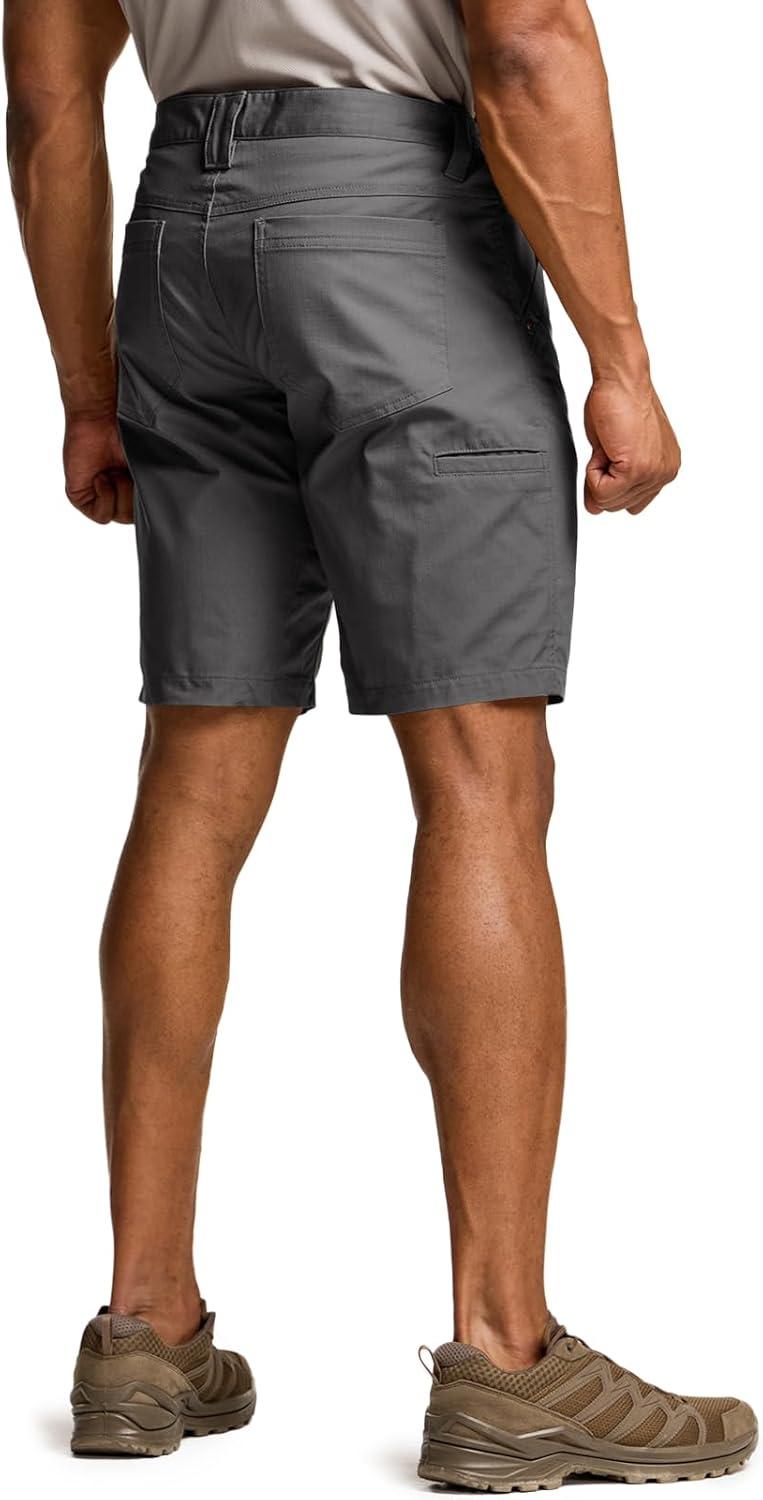 imageCQR Mens Flex Casual Cargo Shorts Lightweight Water Resistant Golf Shorts Stretch Tactical Work Shorts with MultiPocketNegotiator Charcoal