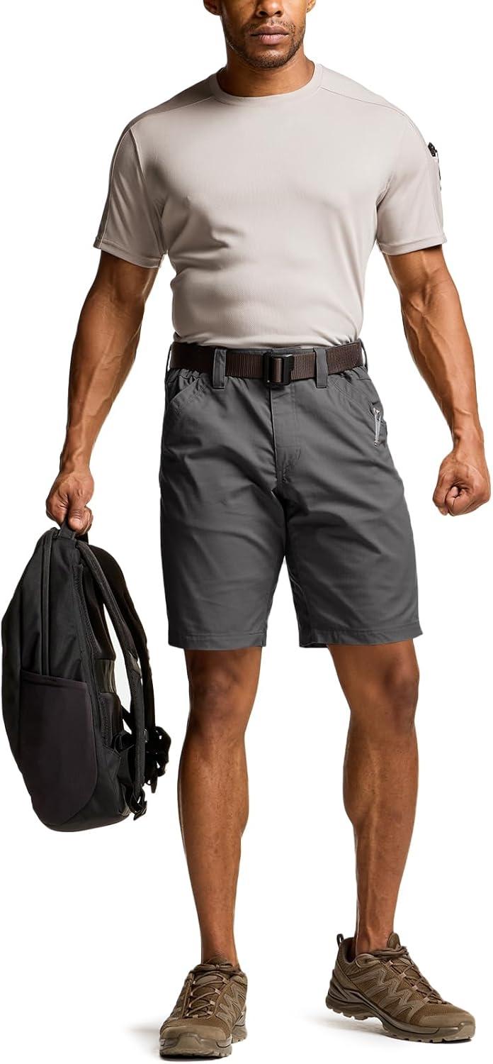 imageCQR Mens Flex Casual Cargo Shorts Lightweight Water Resistant Golf Shorts Stretch Tactical Work Shorts with MultiPocketNegotiator Charcoal