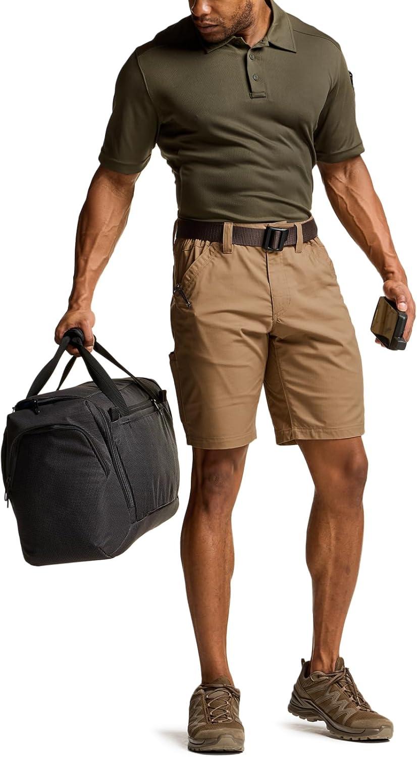 imageCQR Mens Flex Casual Cargo Shorts Lightweight Water Resistant Golf Shorts Stretch Tactical Work Shorts with MultiPocketNegotiator Cougar