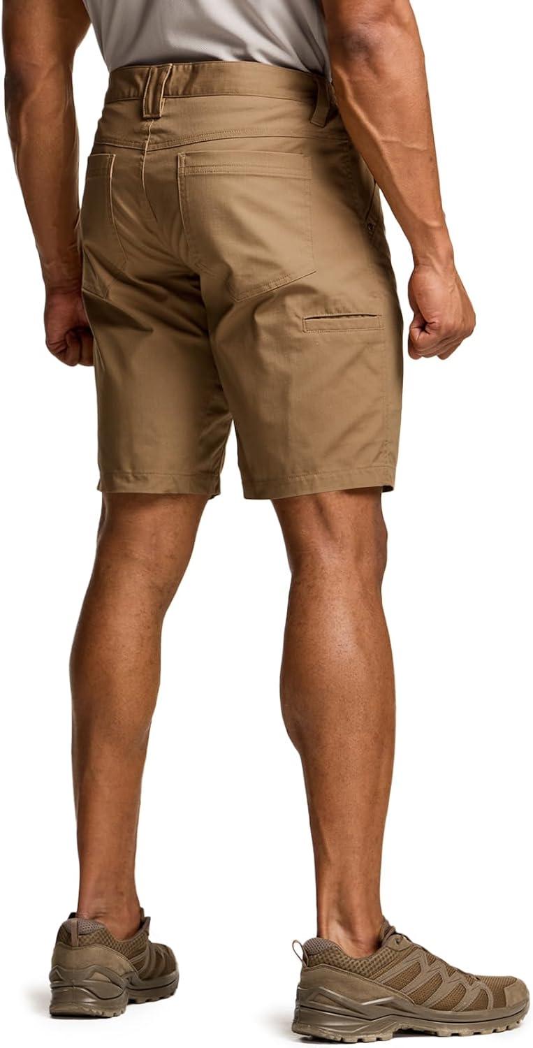 imageCQR Mens Flex Casual Cargo Shorts Lightweight Water Resistant Golf Shorts Stretch Tactical Work Shorts with MultiPocketNegotiator Cougar