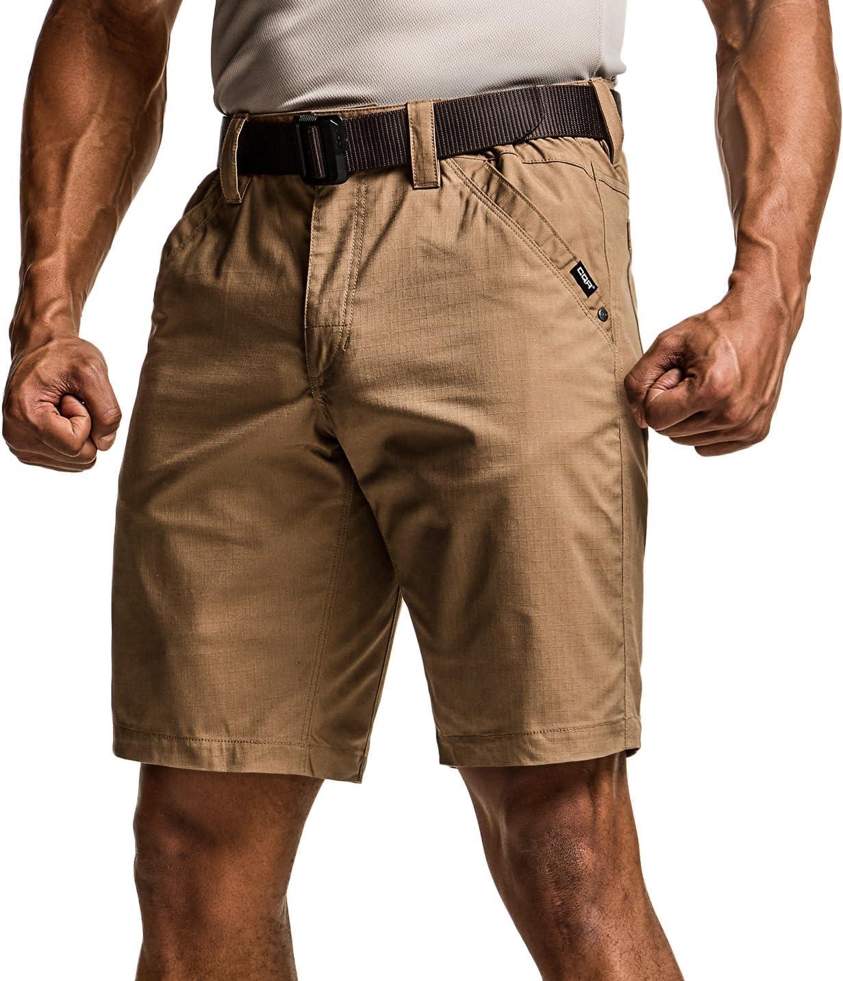 imageCQR Mens Flex Casual Cargo Shorts Lightweight Water Resistant Golf Shorts Stretch Tactical Work Shorts with MultiPocketNegotiator Cougar