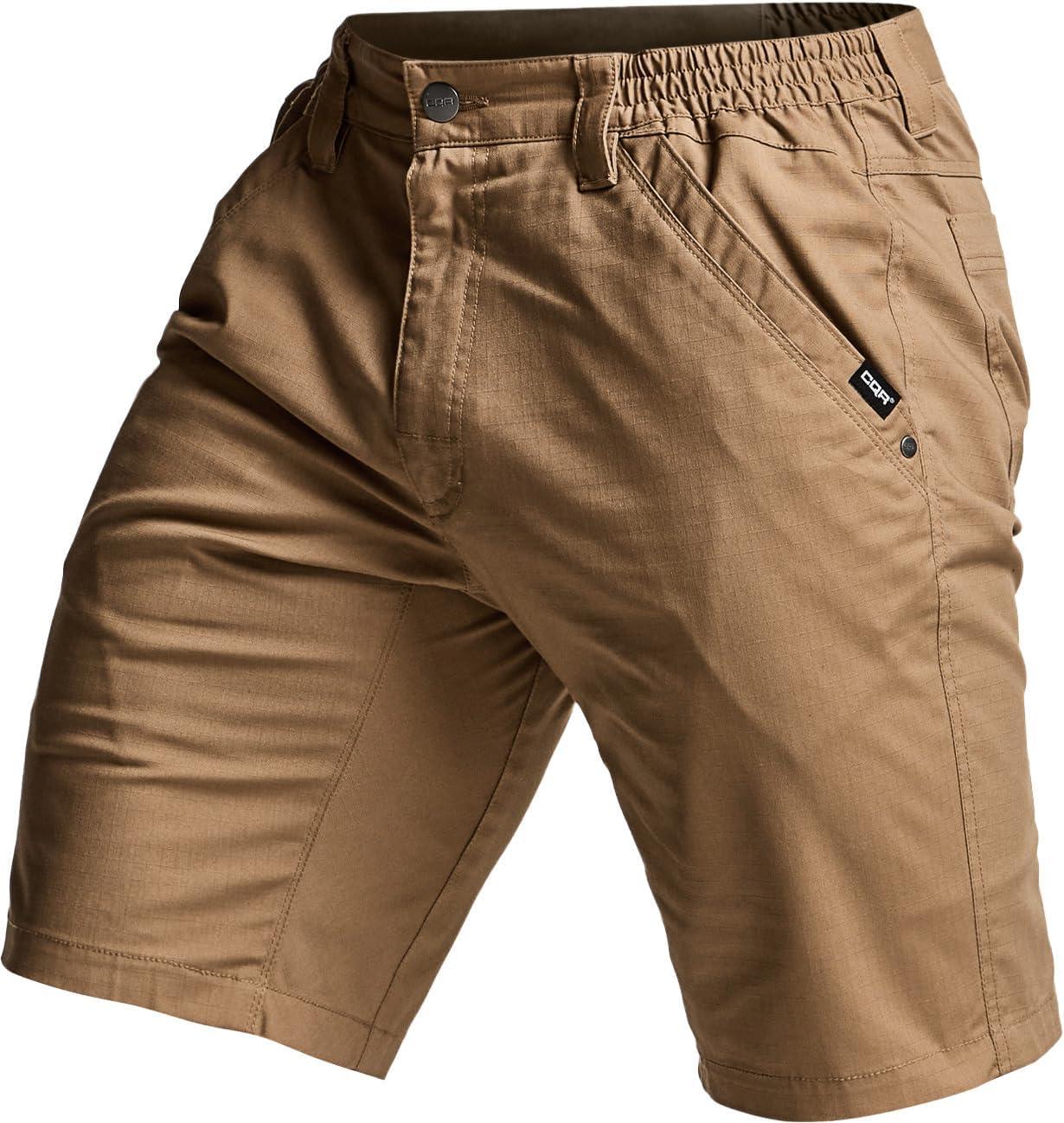 imageCQR Mens Flex Casual Cargo Shorts Lightweight Water Resistant Golf Shorts Stretch Tactical Work Shorts with MultiPocketNegotiator Cougar