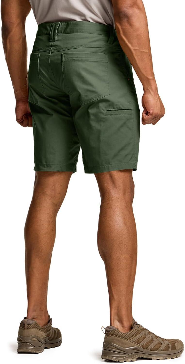 imageCQR Mens Flex Casual Cargo Shorts Lightweight Water Resistant Golf Shorts Stretch Tactical Work Shorts with MultiPocketNegotiator Green Kelp