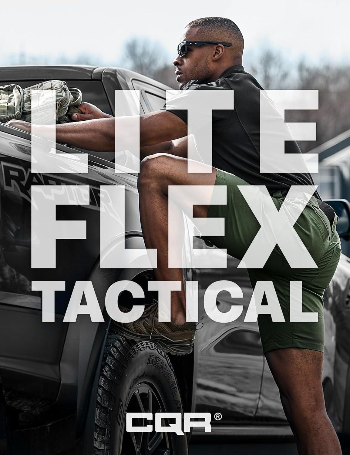 imageCQR Mens Flex Casual Cargo Shorts Lightweight Water Resistant Golf Shorts Stretch Tactical Work Shorts with MultiPocketNegotiator Green Kelp