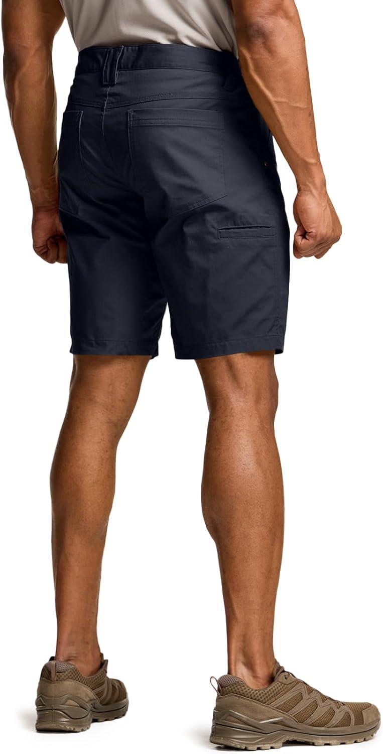 imageCQR Mens Flex Casual Cargo Shorts Lightweight Water Resistant Golf Shorts Stretch Tactical Work Shorts with MultiPocketNegotiator Operator Navy