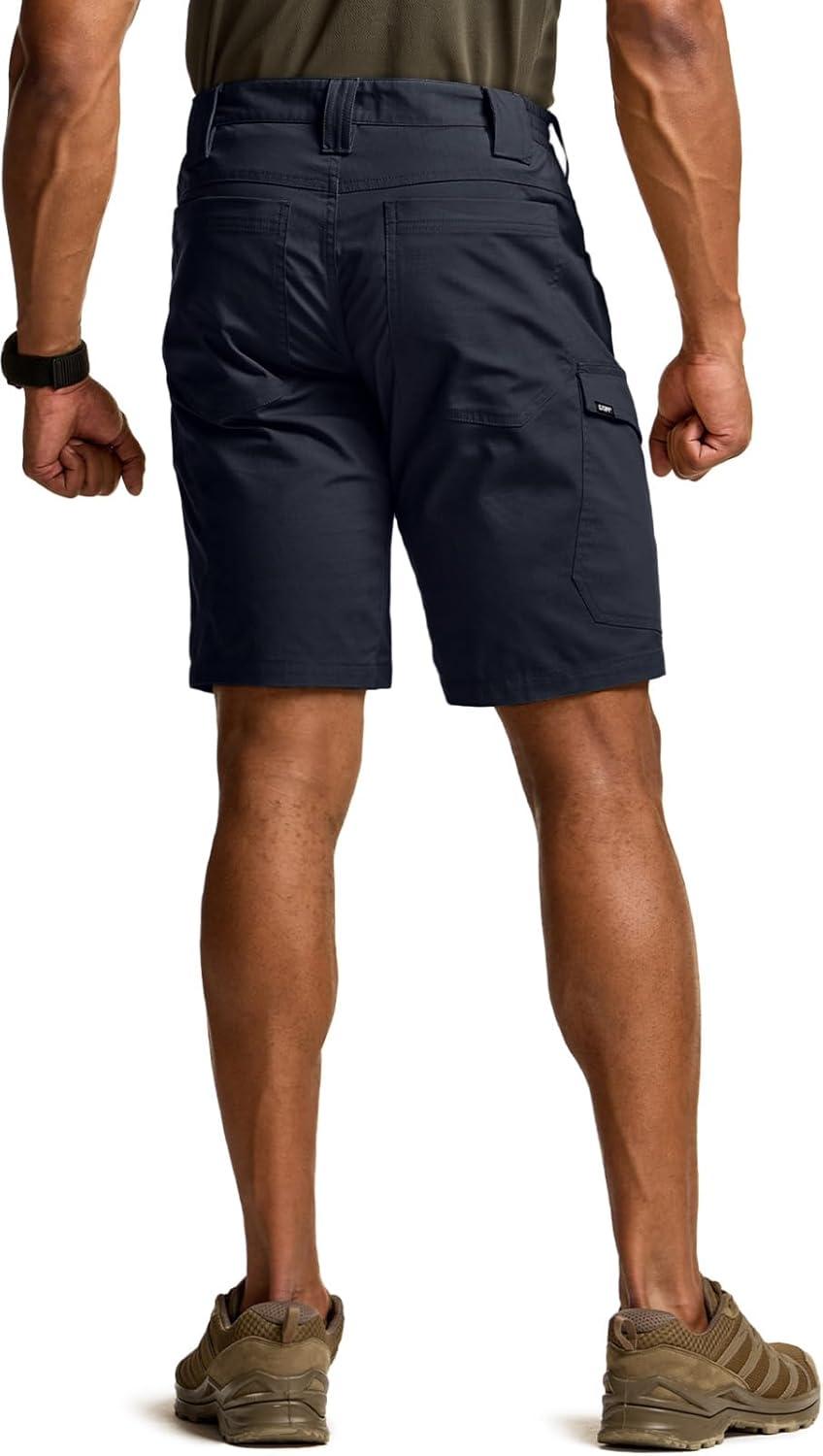 imageCQR Mens Flex Casual Cargo Shorts Lightweight Water Resistant Golf Shorts Stretch Tactical Work Shorts with MultiPocketSentinel Operator Navy