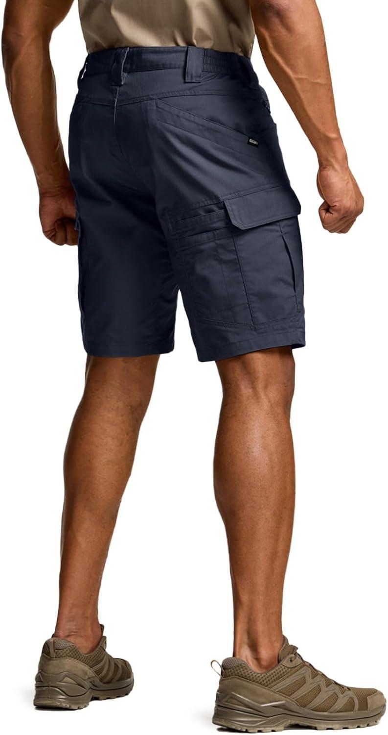 imageCQR Mens Flex Casual Cargo Shorts Lightweight Water Resistant Golf Shorts Stretch Tactical Work Shorts with MultiPocketTac Operator Navy