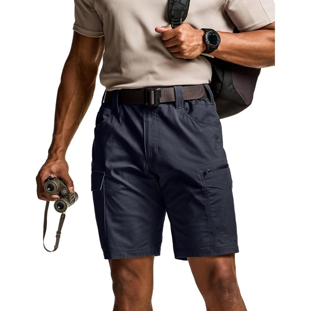 imageCQR Mens Flex Casual Cargo Shorts Lightweight Water Resistant Golf Shorts Stretch Tactical Work Shorts with MultiPocketSentinel Operator Navy