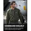 imageCQR Mens Casual Bomber Jacket Outdoor FallWinter ZipUp Windbreaker Water Resistant Padded MA1 Flight Jacket with PocketNavigator Army Green