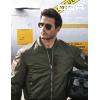 imageCQR Mens Casual Bomber Jacket Outdoor FallWinter ZipUp Windbreaker Water Resistant Padded MA1 Flight Jacket with PocketNavigator Army Green